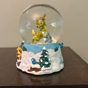 Vintage Disney Bambi & Thumper Snow Globe & Music Box by Enesco